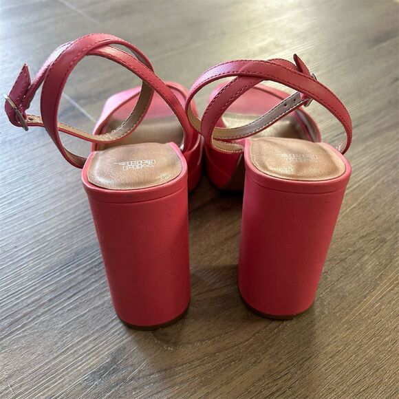 Wild Fable Platform Slingback Sandals Pink Size 10 High Block Heel Party Shoes - Picture 6 of 10